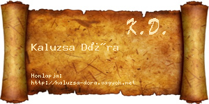 Kaluzsa Dóra névjegykártya