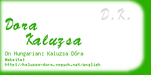 dora kaluzsa business card